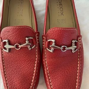 Geox Respira Womens Red Loafers